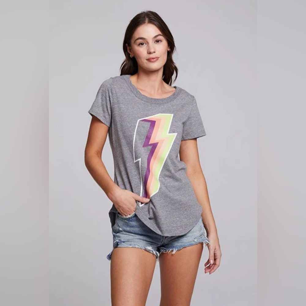 Chaser Multi Bolt Shirt in Streaky Grey size small